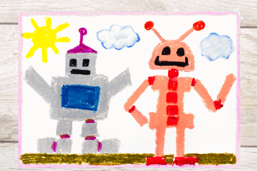 レゴスクールでロボットを作ったので絵を描いた